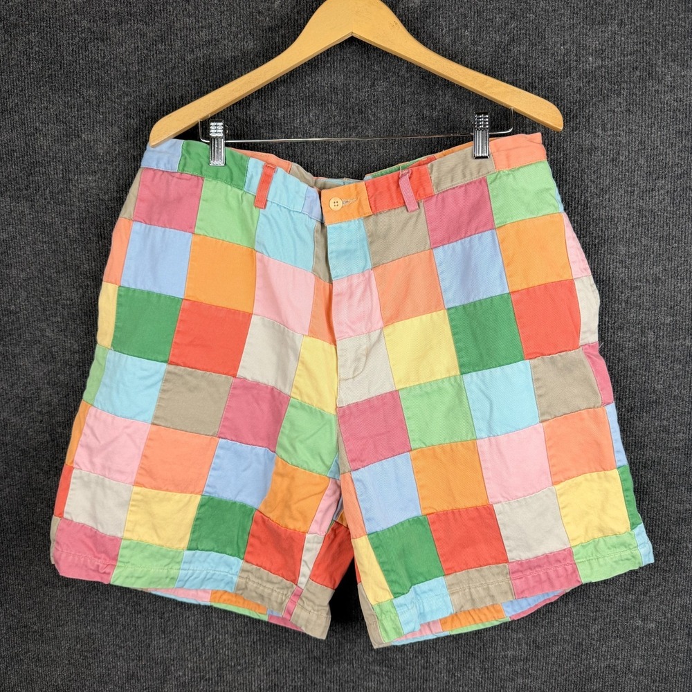 Vineyard Vines Shorts Mens 40 Patchwork Pastel Plaid Chino Preppy Golf Cotton